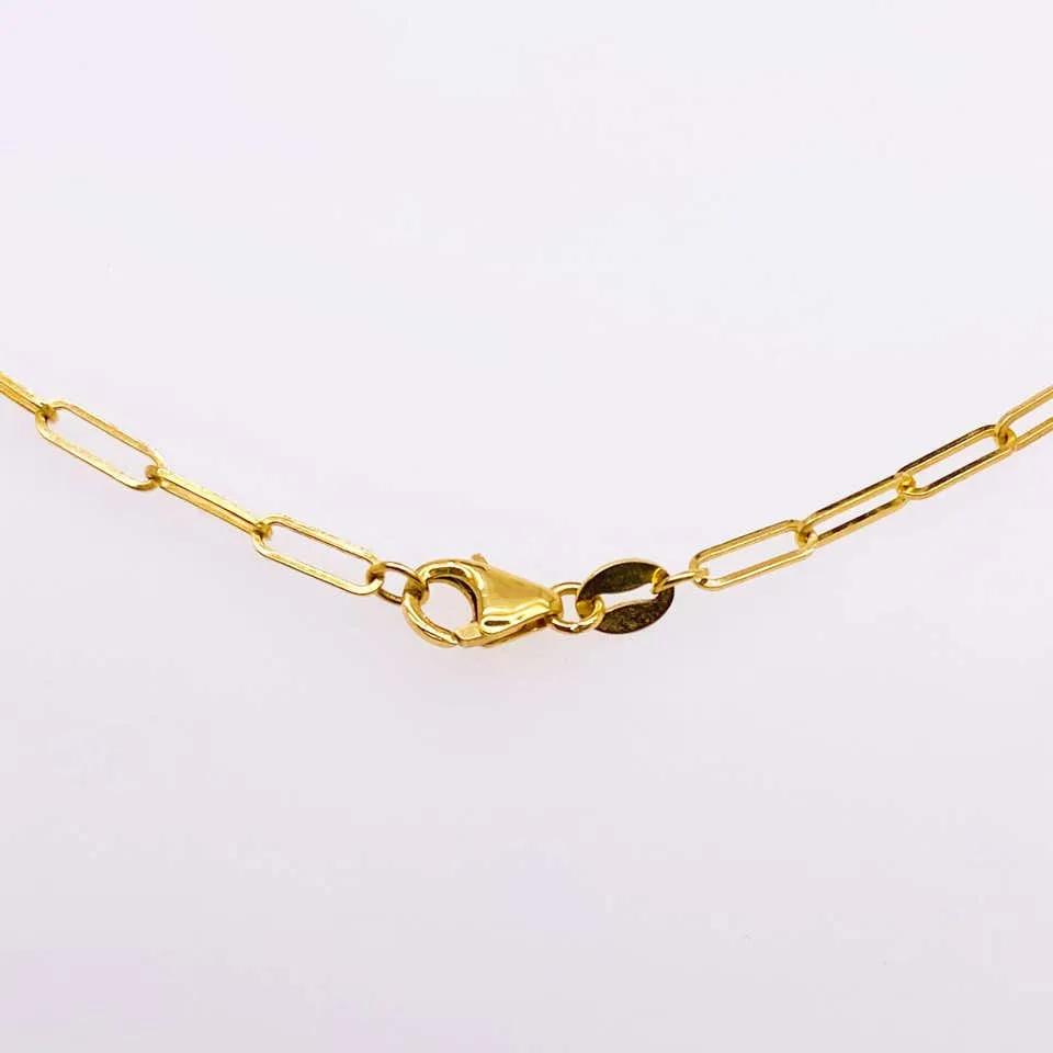 Oval Citrine Paperclip Necklace