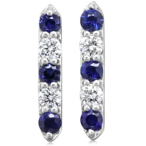 Parle White Gold Sapphire and Diamond Bar Earrings