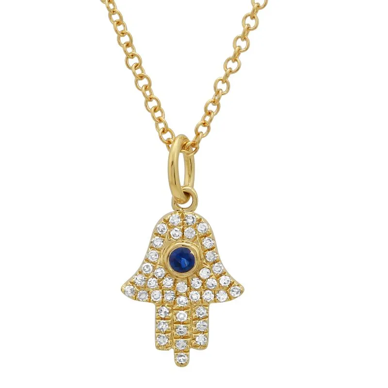 Pave Hamsa Hand Necklace