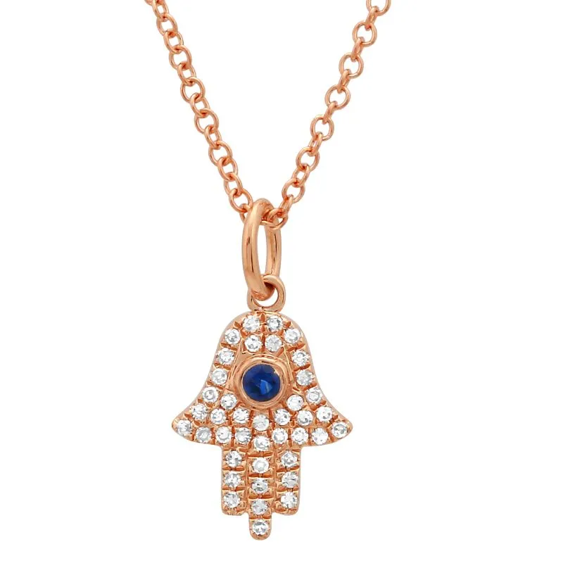 Pave Hamsa Hand Necklace