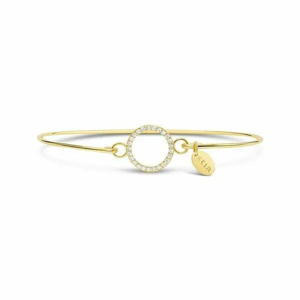 Pave Icon Bracelet Circle - Gold