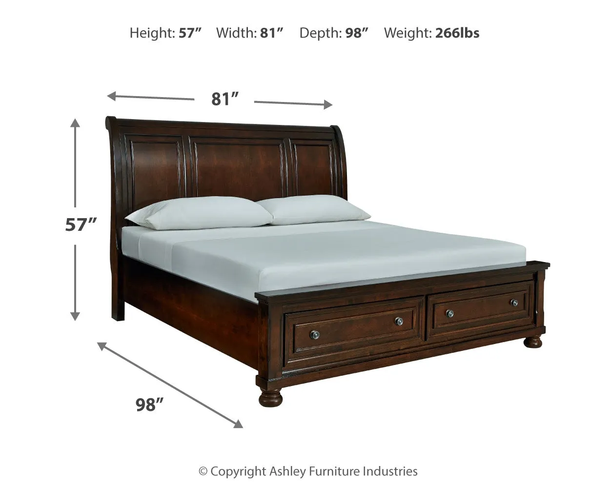 Porter California King Sleigh Bed with Dresser