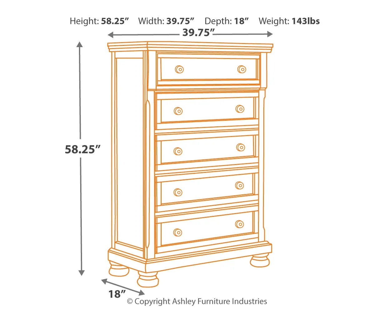 Porter King Panel Bed with Mirrored Dresser and Chest