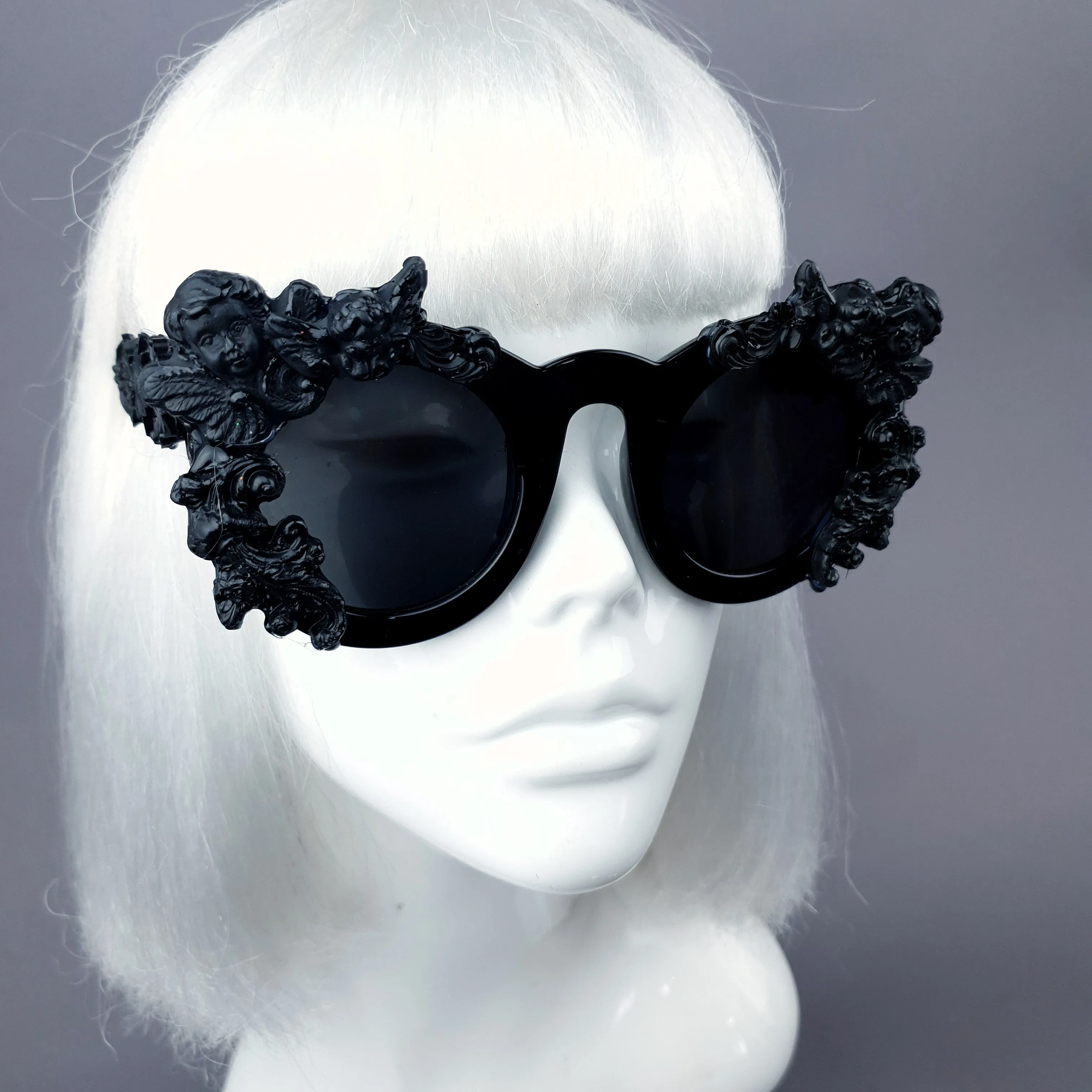 "Khalida" Black Filigree Ornate Sunglasses