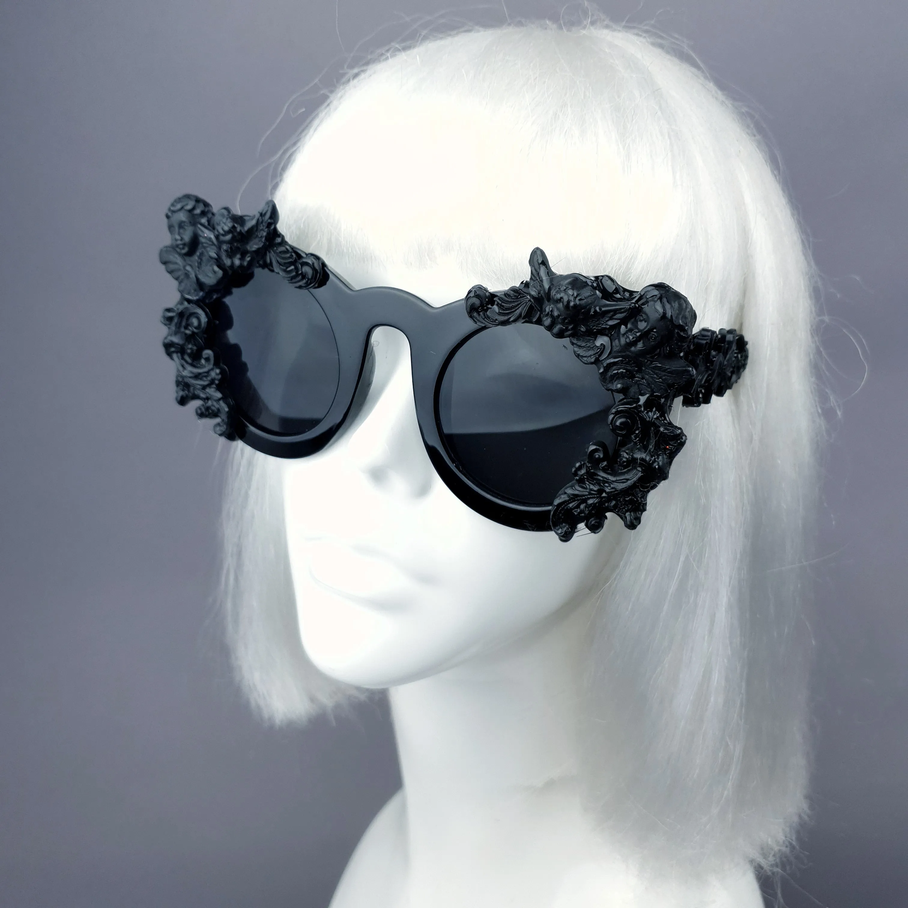 "Khalida" Black Filigree Ornate Sunglasses