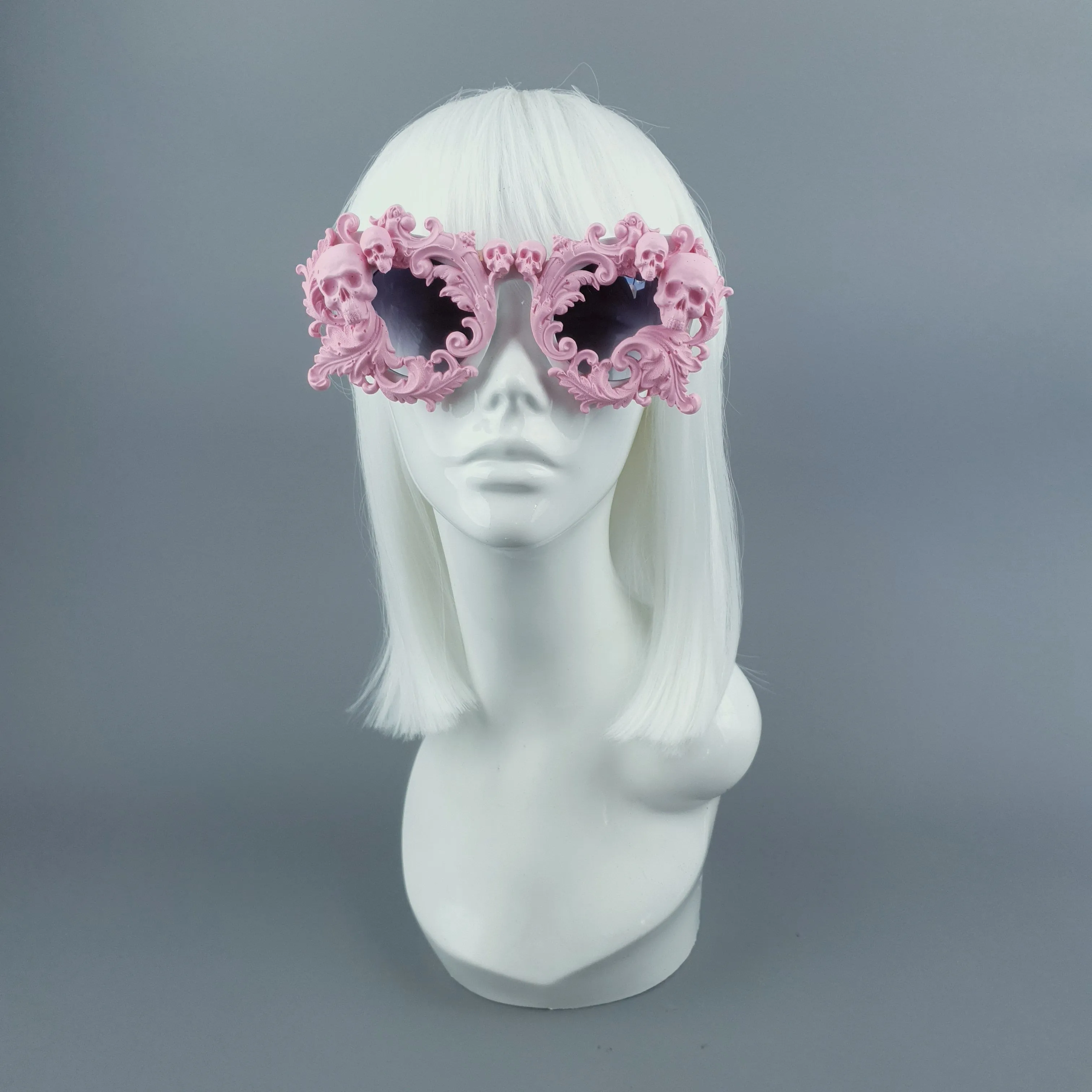 "Mabuz" Pink Skull & Filigree Sunglasses