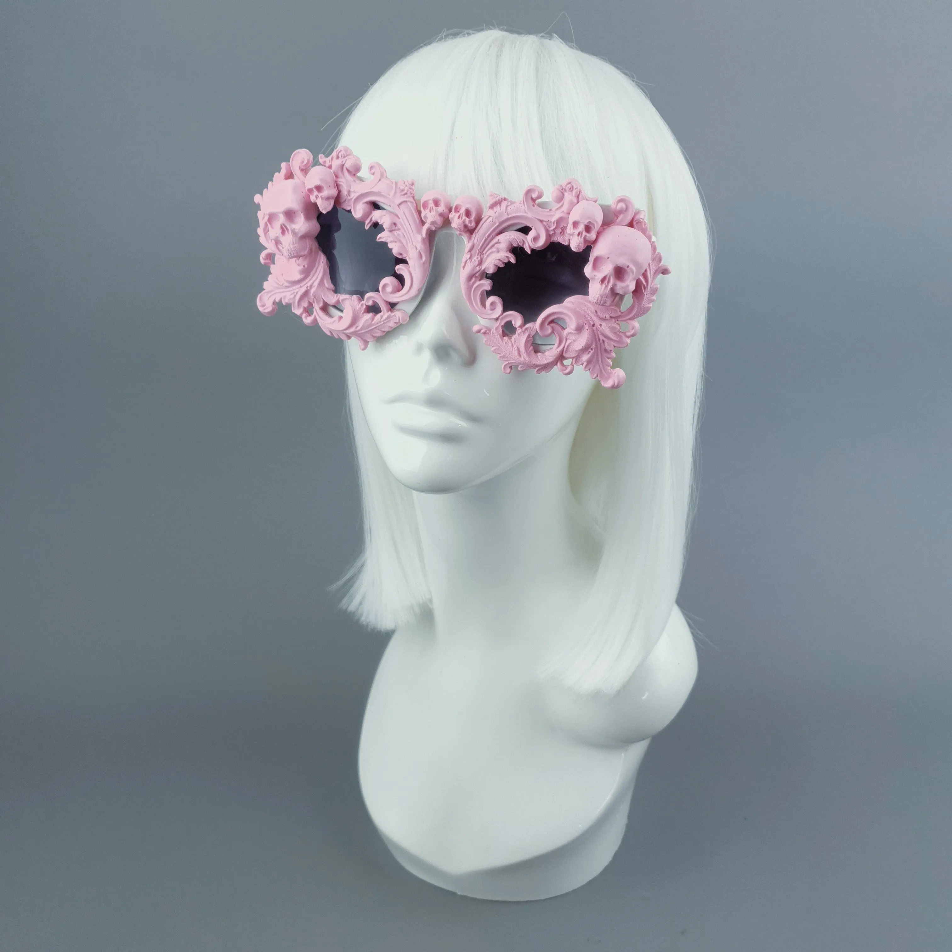 "Mabuz" Pink Skull & Filigree Sunglasses