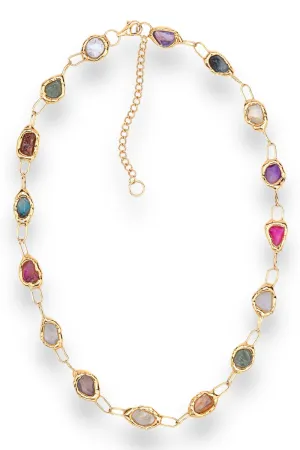 Rainbow Necklace in Gold