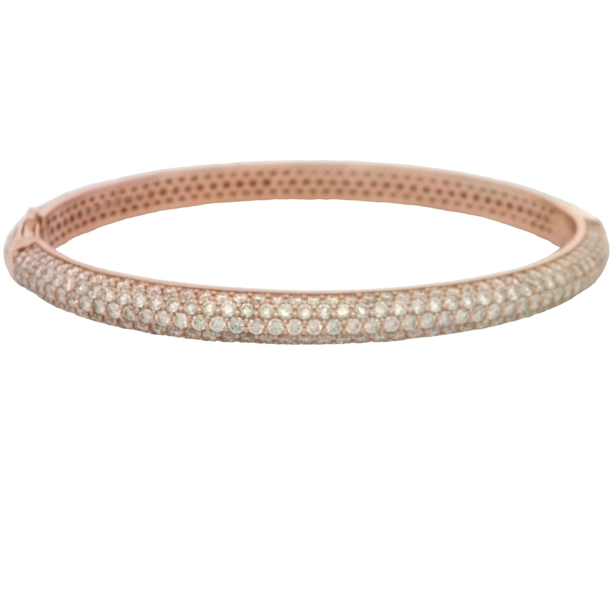 Rosé 14 Karat inch Bangle Lab Grown Diamond Bracelet