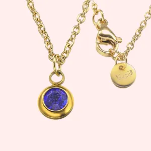 Sapphire Bezel Set Hypoallergenic Necklace - September