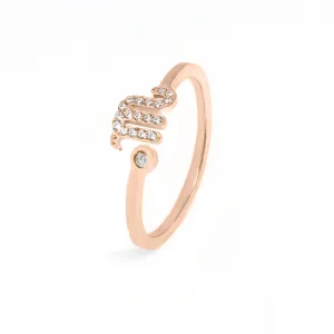 Scorpio Ring with CZ Stones - Rose Gold