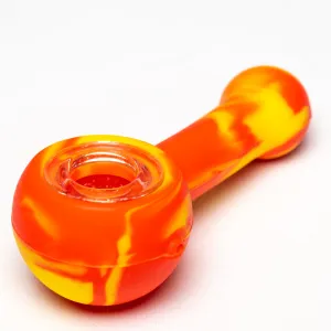 Shooters - 4" Silicone & Glass Hand Pipe - Pink & Yellow