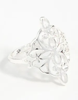 Silver Metal Filigree Ring