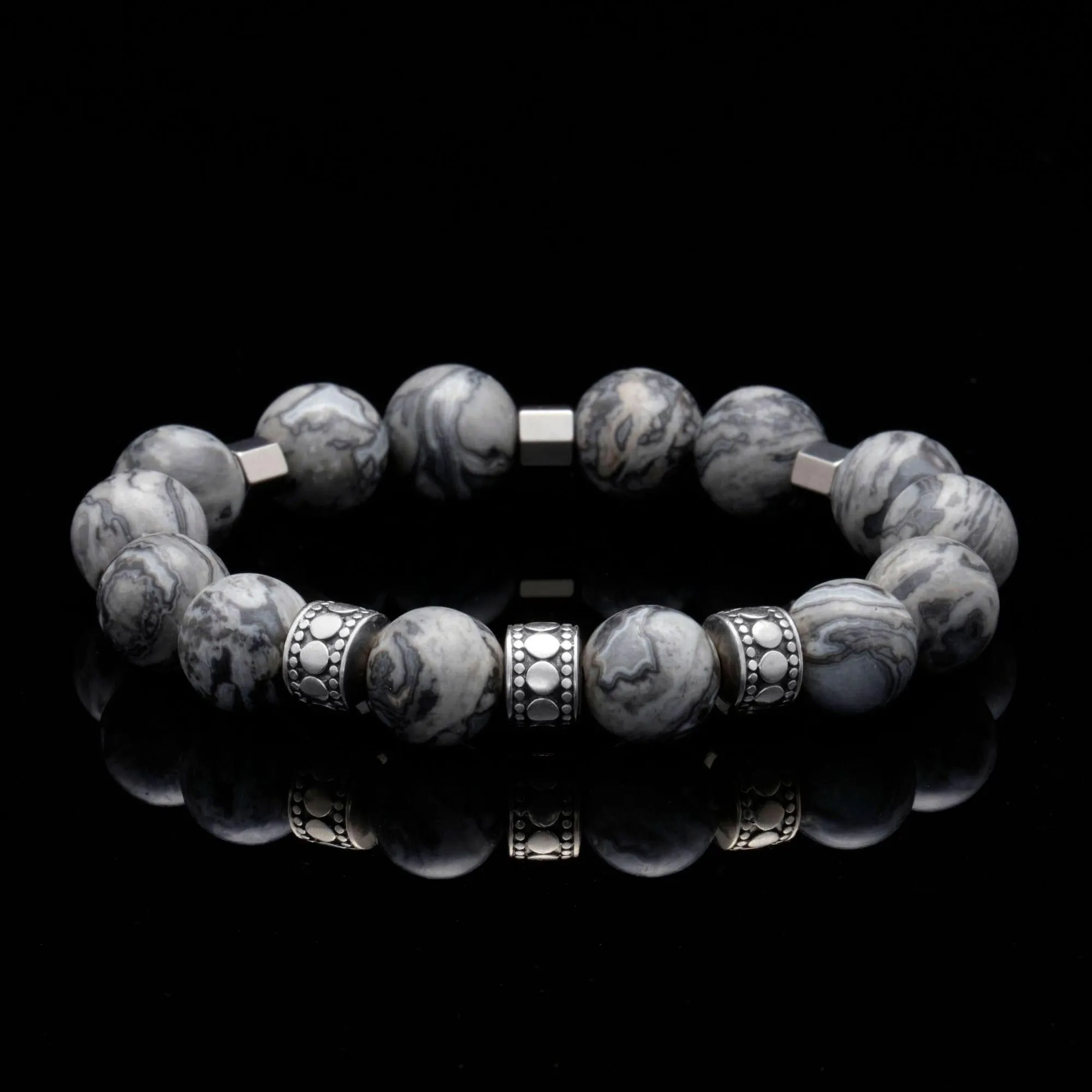 Silver Spacer Crown Chakra Bracelet