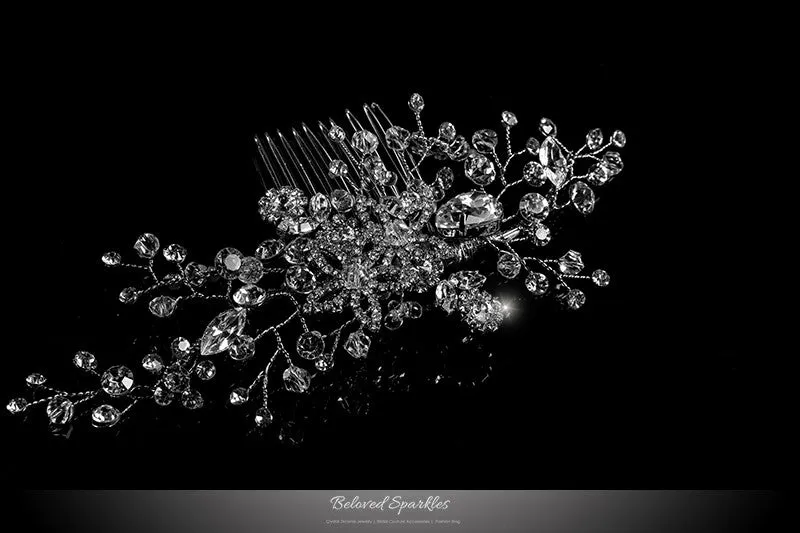 Sisley Garden Flower Leaves Hair Comb | Swarovski Crystal