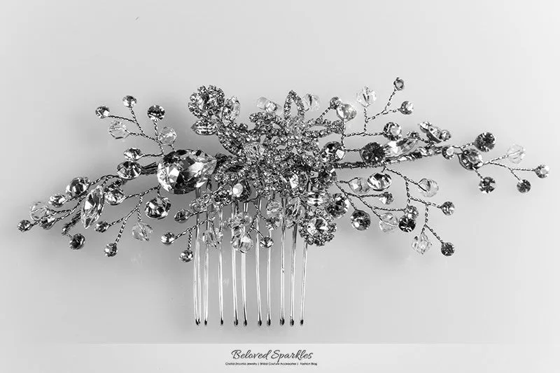 Sisley Garden Flower Leaves Hair Comb | Swarovski Crystal