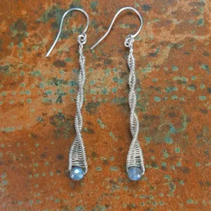 Spiral Earrings with Labradorite