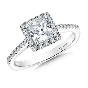 Square Shape Halo Diamond Engagement Ring