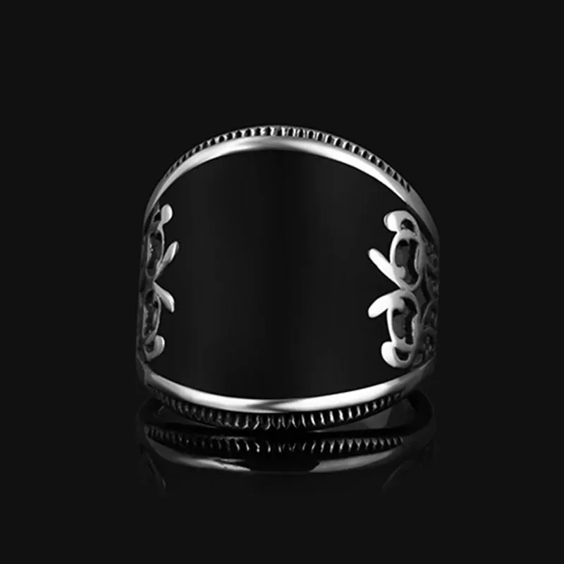 Stainless steel New Turkish Handmade Sign Vintage Ring For Men Women Carved Ring Inlaid Punk Motor Biker Anels Boyfriend Gfit