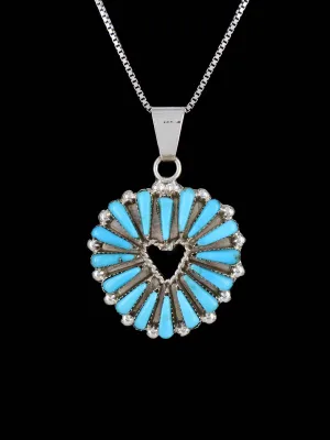 Sterling Silver Zuni Heart Necklace Pendant