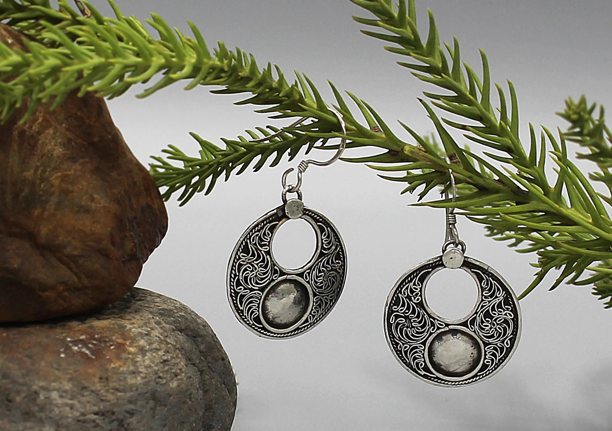 Sun Filigree Sterling Silver Earrings