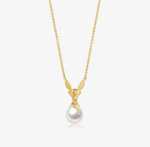 THIALH - DATURA • ASTRA - 18K Yellow Gold M size Pink Sapphire and Pearl Necklace