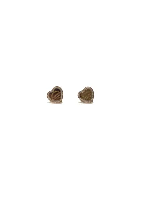 Tiffany & Co. 18K Rose Gold & Diamond Heart Studs