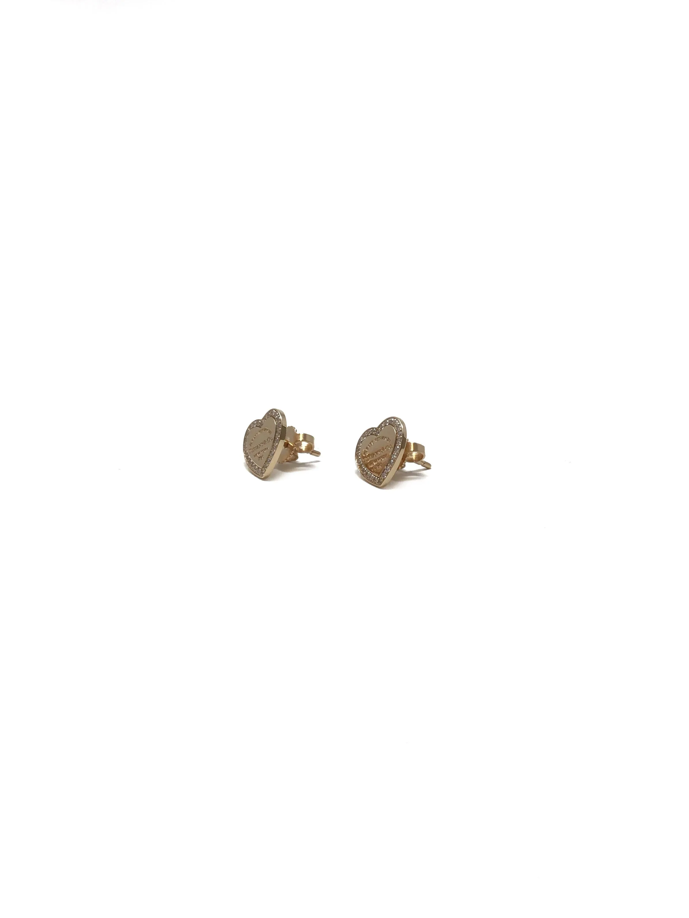 Tiffany & Co. 18K Rose Gold & Diamond Heart Studs