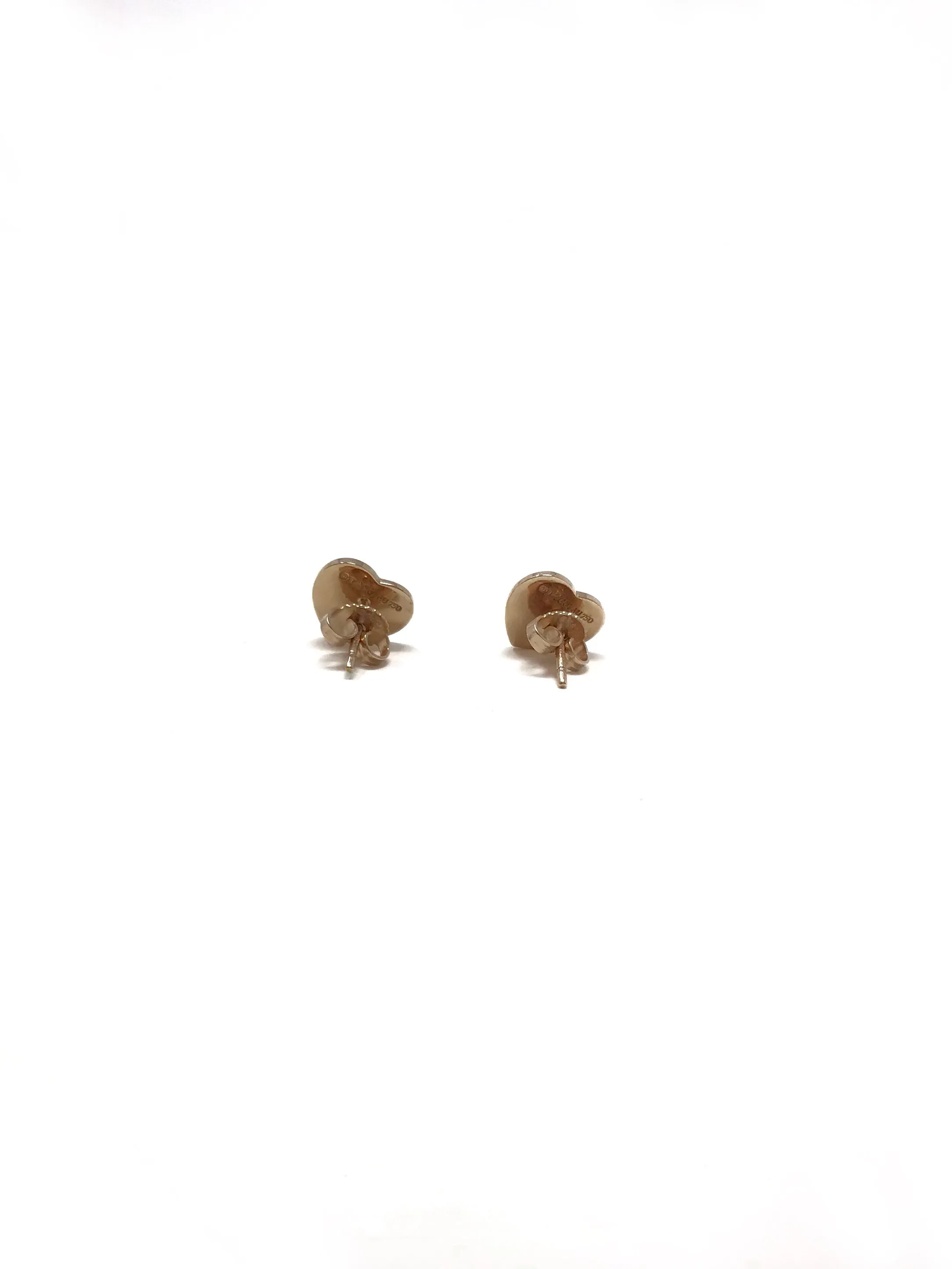 Tiffany & Co. 18K Rose Gold & Diamond Heart Studs