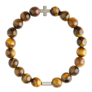 Tiger's Eye & Silver Elastic Bracelet