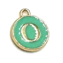 Turquoise Green & Gold Leetie Initial Necklace