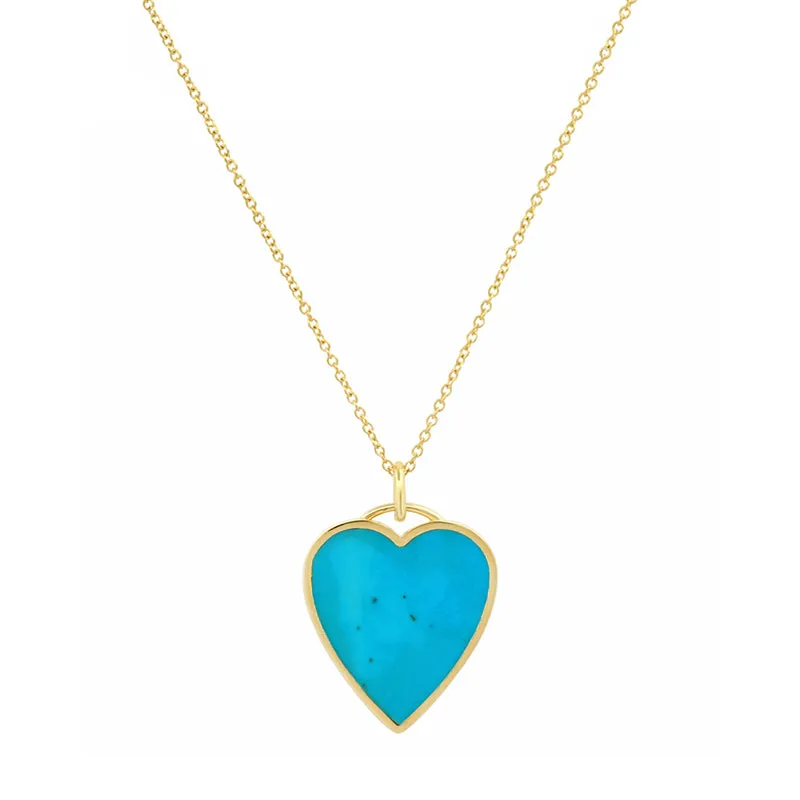 Turquoise Inlay Heart Necklace