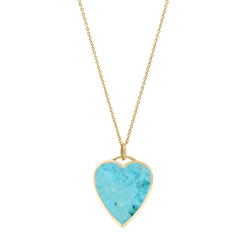 Turquoise Inlay Heart Necklace