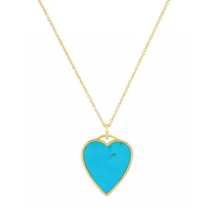 Turquoise Inlay Heart Necklace