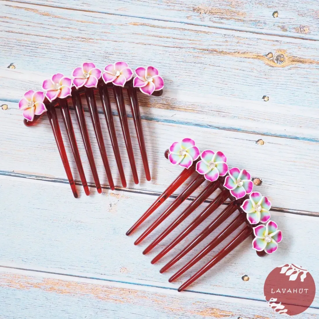 Twinkle Plumeria Blue Hair Comb