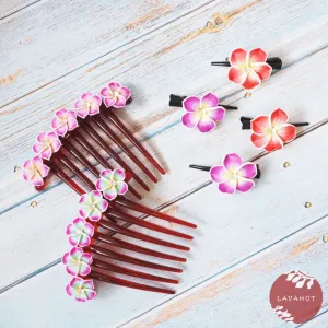 Twinkle Plumeria Pink Hair Comb