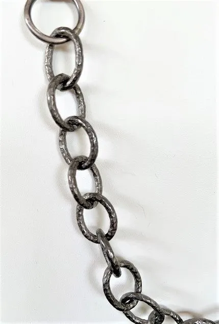 Vicki Orr Concho and Hammered Chain Necklace