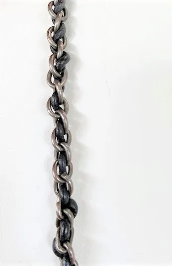 Vicki Orr Concho and Hammered Chain Necklace