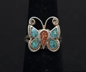 Vintage Handmade Sterling Silver Butterfly Ring - Size 5.25