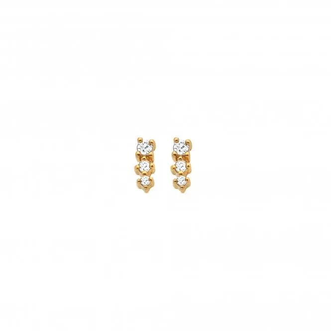 White Topaz Graduated Stud Earrings DE758