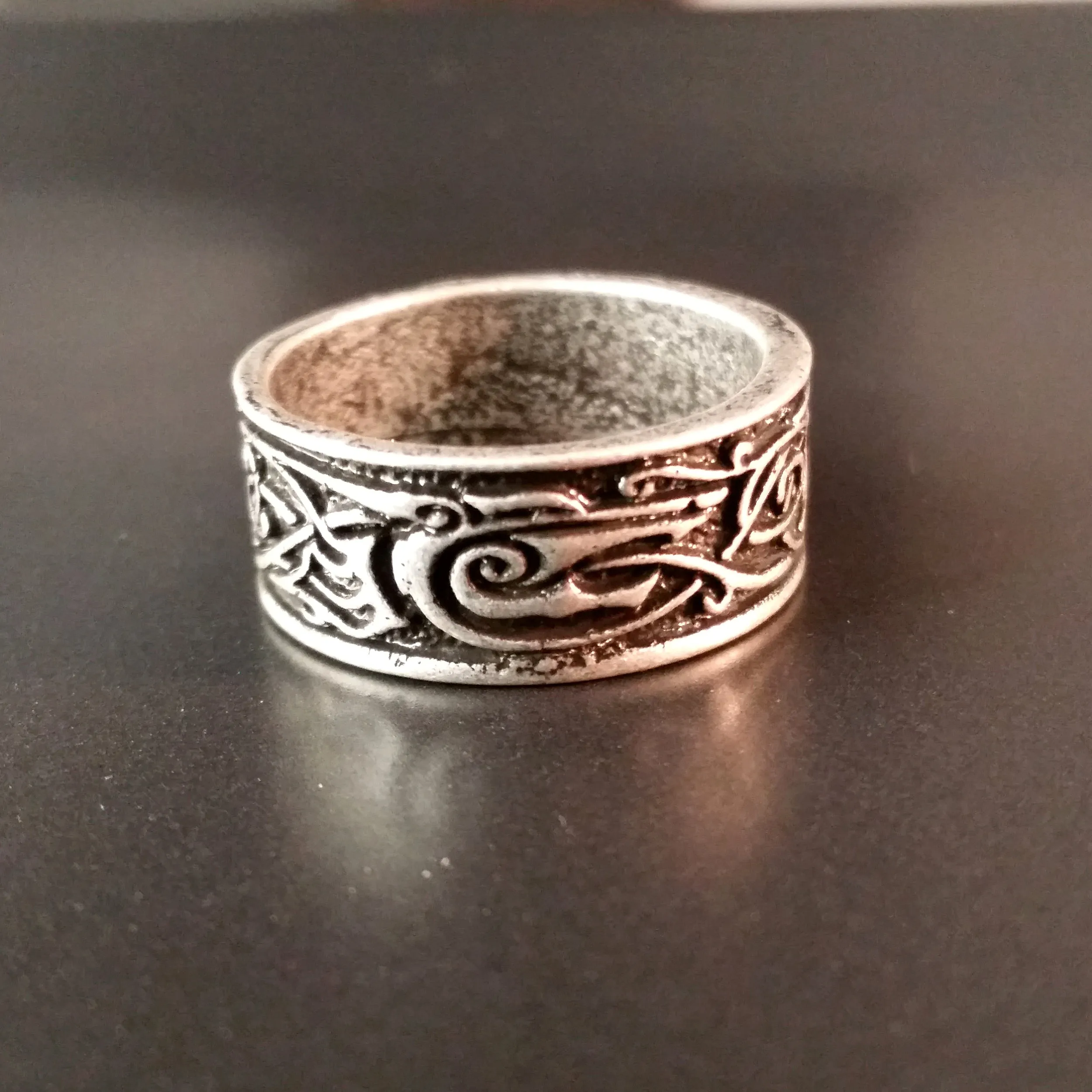 Wolf Ring Silver Knot Work Viking Celtic