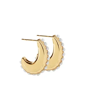 Wren Pearl Lined Gold Earring