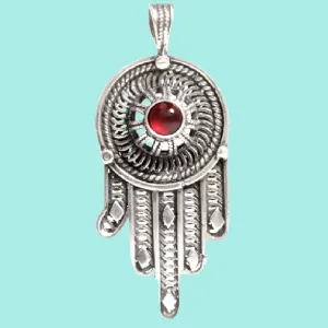 Yemenite jewelry Bluenoemi Israeli Sterling Silver Chain and Pendant