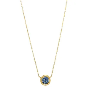 Yogo Sapphire Cluster Necklace - "Mosaic"